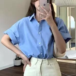 데일리 디자인 루즈핏 여성 반팔 와이셔츠 베이직 남성남방 체크셔츠 여성겨울블라우스 빅사이즈여