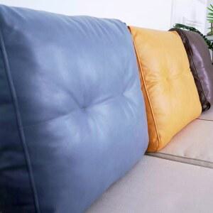 등쿠션 가죽 커버 55cm 소가죽 전용 허리 부드러운 테크패브릭 스크래치방지 가방 쇼파