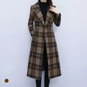 클라셰 체크롱누빔안감코트+벨트SET_B4M2415