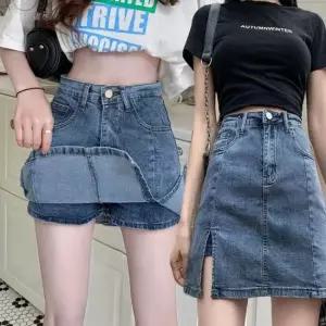 여성 청치마 속바지 캐주얼무드 꾸안꾸 청팬츠스커트