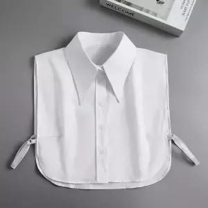 [콩심팥심]여성 코튼 심플 레이어드 뾰족 카라 페이크 넥케이프