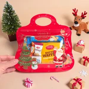 학교 학원 답례품 간식 단체선물포장 손잡이 크리스마스 지퍼백 스탠드 봉투 구디백