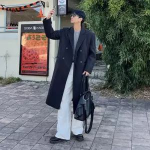 남자 롱 코트 프리미엄 울 더블 맥시 오버핏코트