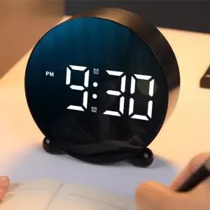 디지털 탁상 알람시계 온도시계 인테리어 원형시계 자명종 알람시계
