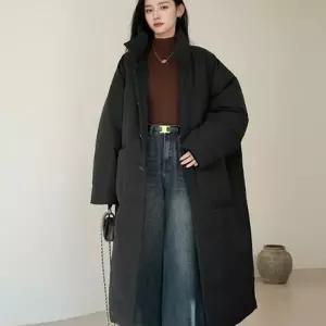 여성 롱 패딩 오버핏 하이넥 캐주얼 여성 패딩 자켓 코트 루즈핏 겨울 방수