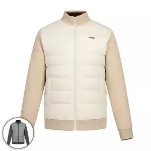 [핑]남성 니트 배색 방풍 구스 다운 점퍼 111E4JP283_s