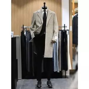 [갤러리아] BON 아이보리 안젤리코 하운드체크 롱기장 테일러드 코트 BN3WHA582