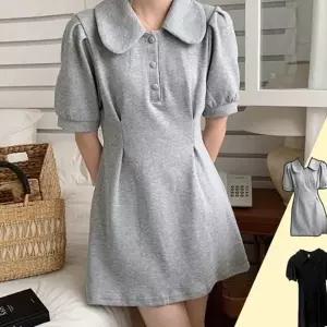 데일리 카라 미니 원피스 세일러 여성 반팔 원피스 하객룩 호캉스