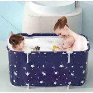 접이식욕조 휴대용 간이욕조 어른 가족 스팀 퍼플 쿠션 접어서 두툼한 폴딩