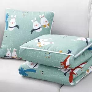 쿠션 겸 이불 학생용 사무실 담요 차량용 이불 사무실용 플라밍고 캐릭터 자동차 여행용 나들이 피크닉