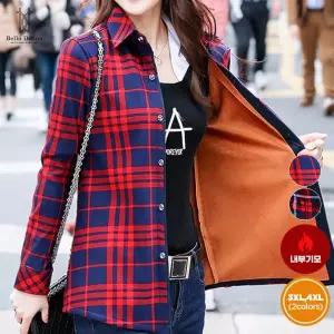 [이삐다]벨라도나 겨울 여성 클래식 윈터패션 심플핏 기모 체크셔츠 긴팔티셔츠 Bon-2603