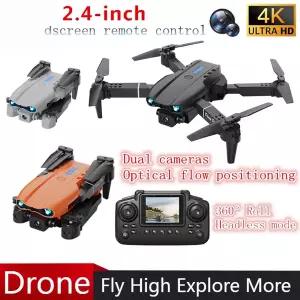 E99Air 드론 쿼드콥터 2.4인치 화면 리모컨 HD 4K 촬영 리모컨 UAV 고도 고정 헬리콥터 장난감