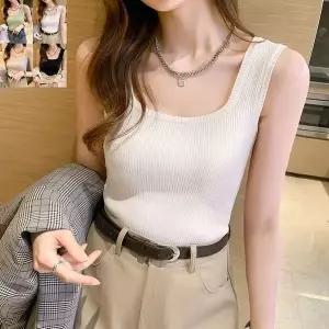 [하프클럽/]스퀘어라인 걸 시그니처 일상용 슬리브리스 슬리브리스민소매