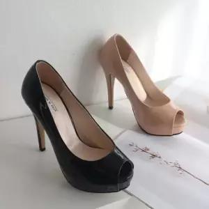 에나멜 토오픈 가보시 얇은굽 하이힐 킬힐 여성 구두