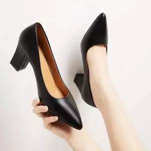 펌프스힐 여성 스틸레토 정장구두 레더 베이직