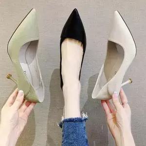 하이힐 데일리 스틸레토 뮬 펌프스힐 레더 여성