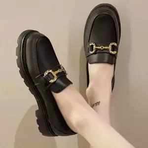 여자 골드체인 캐주얼 발편한 봄 여름 가을 통굽로퍼