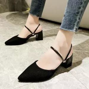 뾰족코 스트랩 펌프스힐 여성구두 스틸레토 여름 통굽