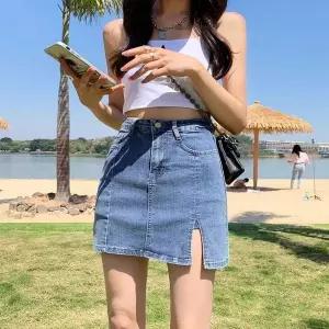 [하프클럽/]슬림스커트 데님스커트 미니 청치마 핫팬츠스커트