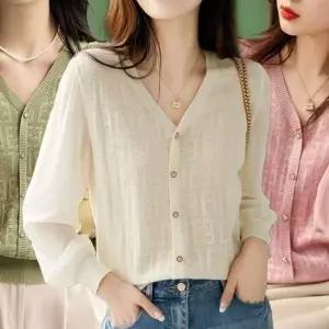 [하프클럽/]걸스 S/S 추절기 베이직 볼륨소매암라인 롱티 V넥 니트웨어 니트