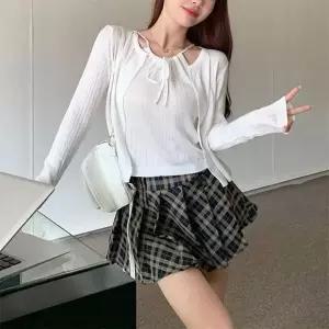 [하프클럽/]걸스 여성스러운시그니처 홀터넥 나시가디건세트