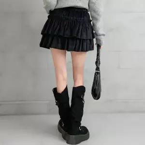 [하프클럽/]여성 벨루어 두툼한 쁘띠 프릴 사랑스러운 치마