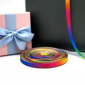 무지개 단면 포장 리본 끈 9mm