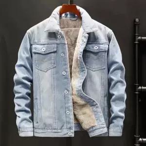 융기모 데님 청자켓 남자 빅사이즈 청잠바 기모 두꺼운