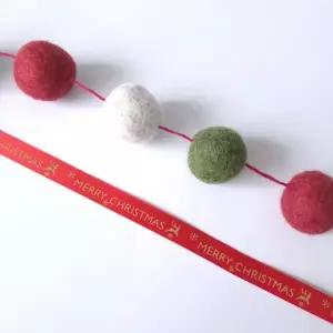 ( )크리스마스 포장 리본 1cm 레드