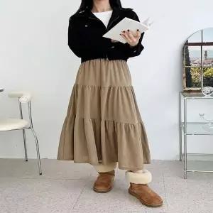 [하프클럽/셀러허브_여성트랜드패션]Rly 3컬러 골덴 롱치마 캉캉 허리밴딩