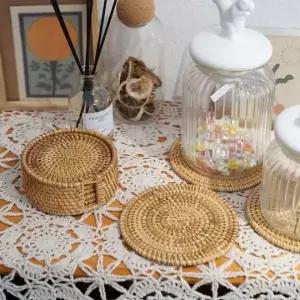 [골드스마일]원목 티컵 받침 커피잔 코스터 컵받침대 컵홀더 테이블 소품