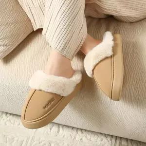 [다잇템] 여자 두꺼운굽 퍼 미니멈 포인트 디자인 슬리퍼