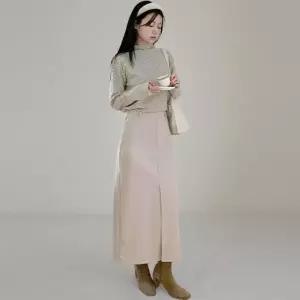 아트박스/신상오픈런 여성용 H라인 롱 스커트 겨울 모직 스커트