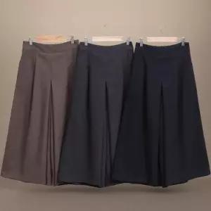 아트박스/신상오픈런 여성 핀턱 기모 바지 와이드핏 뒷밴딩 치마바지