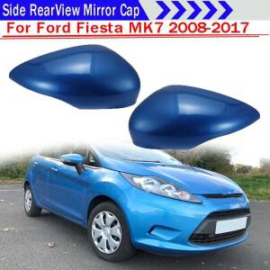 왼쪽 오른쪽 파란색 자동차 백미러 커버 캡 포드 피에스타 MK7 2008
