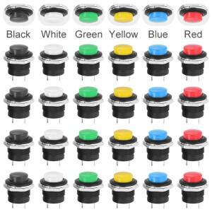 520Pcs 원형 푸시 버튼 스위치 ON OFF 2Pin ON-OFF R13-507 16mm 순간 전력 R13 507