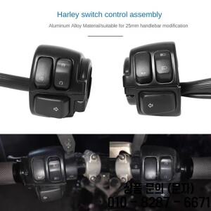 WO XL883 Sportster Dyna V ROD Softail 오토바이 핸들 바 회전 신호 제어 스위치 1 인치 25Mm 교체 검정색