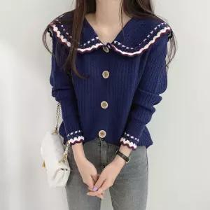 [샐리] 빅카라물결배색니트가디건_I5C-CCA041