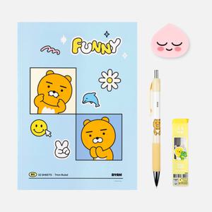 카카오프렌즈 5900 신학기 문구세트 / 제본노트,샤프,샤프심,지우개 4종 / 학용품세트 학교선물 캐릭터