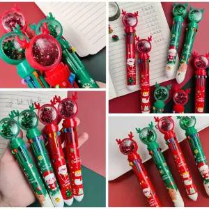 10색 크리스마스 캐릭터 볼펜 판촉펜 중고생 볼펜 행사상품 사은품용 감사 선물