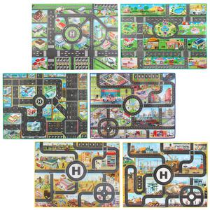 아트타임 KC인증 유아 어린이 자동차 도로 매트 교통지도 게임 놀이매트 소방맵 시티맵 130x100cm