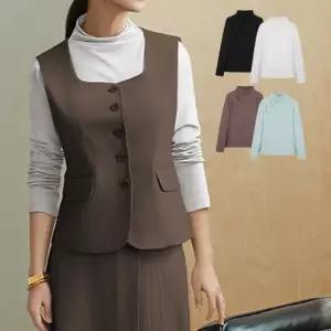 [엘루아] 하프넥 드레이핑 티블라우스 4종세트