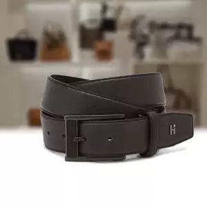 [헤지스](광주신세계)브라운 단색 H장식 소가죽 벨트 HJBE4F332W3