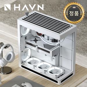 [국내정품] HAVN HS420 컴퓨터 어항 케이스 미들타워 본체 데스크탑 케이스 화이트