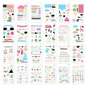 RR 스텐실 판 24종세트 모양 인쇄 미술 놀이