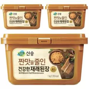 신송 짠맛을줄인 건강한 재래된장 1kg X 총 3개