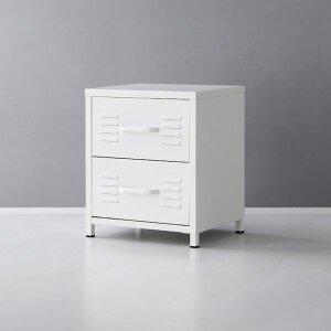 [기타]철제 캐비넷 미니서랍장 낮은 2단 서랍장 침대옆협탁