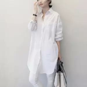 남방 셔츠 롱블라우스 여자 오버핏 캐주얼 가을 (WFHQ9YX)