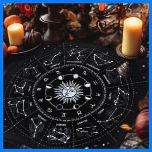 벨벳 타로 카드 식탁보 달 태양 인쇄 제단 천 운세 마녀를위한 타로 카트 매트 테이블 옷