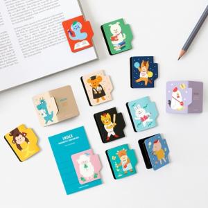 대박문구 북프렌즈 12가지 동물 인덱스 마그네틱 북마크 자석책갈피